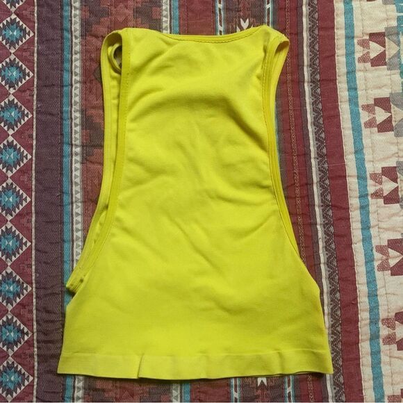 Urban Outfitters Neon Yellow Crop Top XS Small - Picture 5 of 5